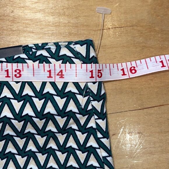 JL Jules & Leopold‎ Womens Geo Kick Flare Pull-on Pants Green White Medium NWT - Picture 8 of 10